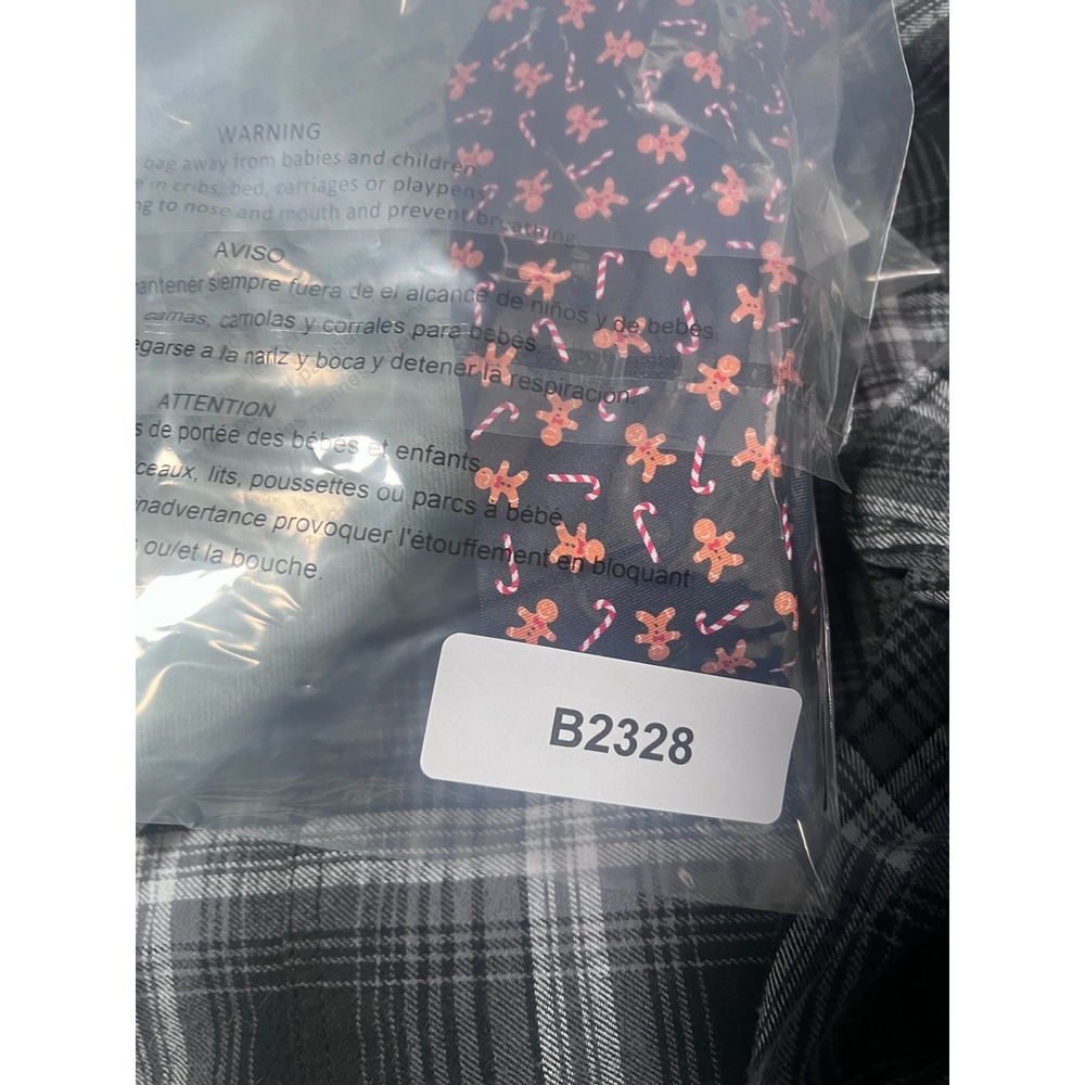 Wembley Boys Navy Gingerbread‎ Man CandyCane Christmas Tie - Picture 6 of 6